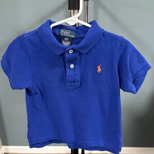 Polo by Ralph Lauren Kids Royal Blue Polo with Orange Emblem